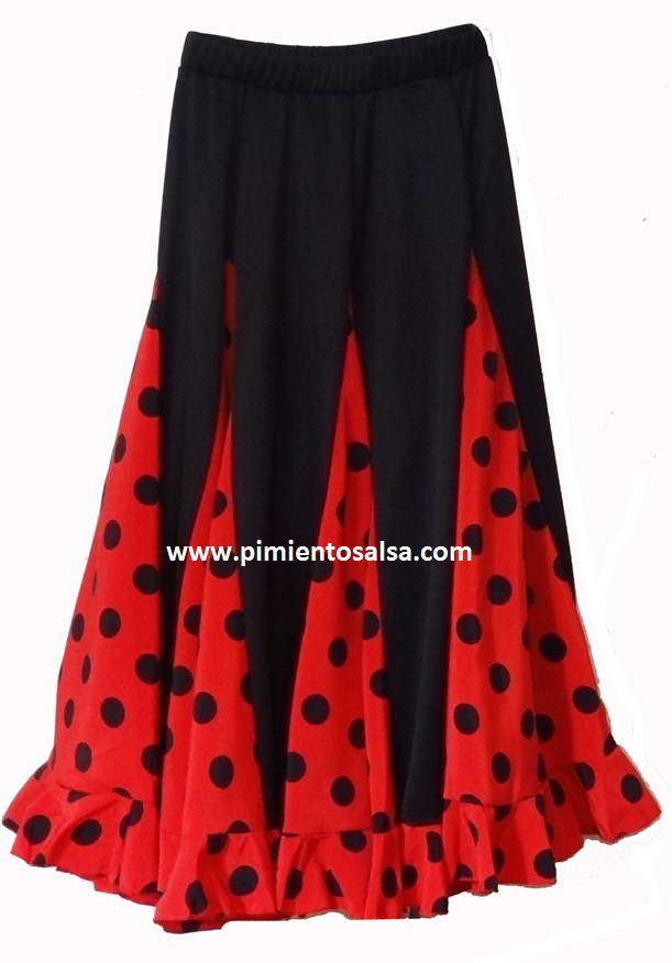 Falda niña roja y lunares para el baile de flamenco