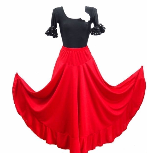 Falda de mujer de ensayo para el Flamenco