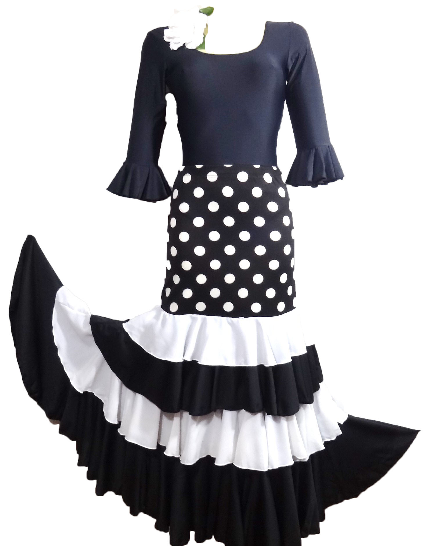 Falda Flamenco Negra Volantes