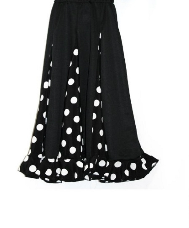 Falda de Flamenca / Sevillana para Mujer con Volantes y Lunares Blanco y  Negro