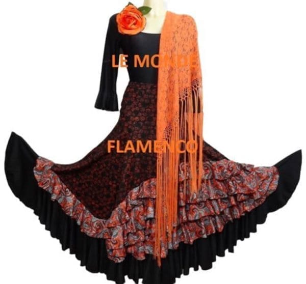 Pico de encaje para el Flamenco  naranja