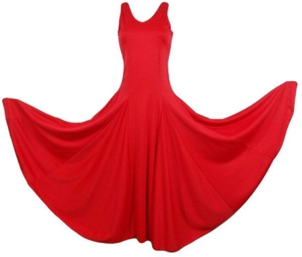 Vestido de Flamenco rojo liso para  niña