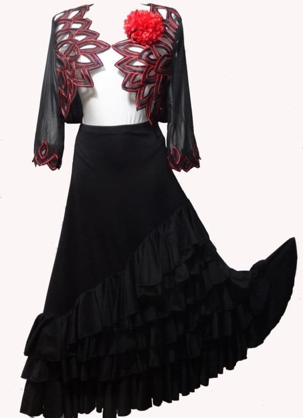 falda de flamenco negra