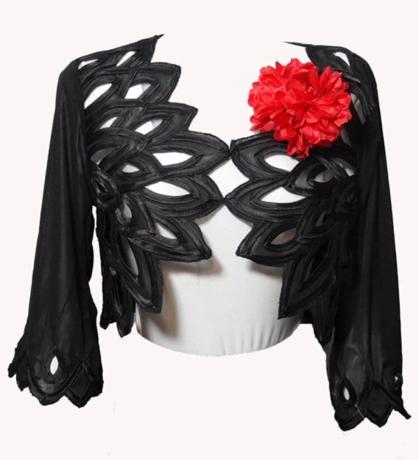 TORERA , BLUSA EN BORDADO NEGRO CON COLOR - Imagen 3