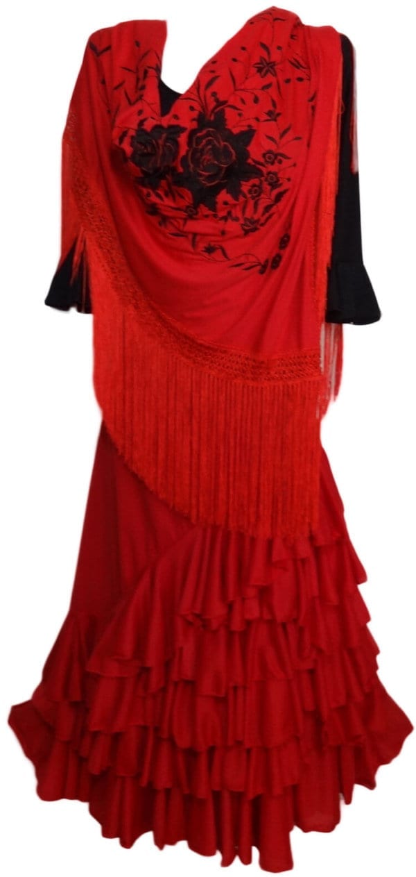 FALDA DE FLAMENCO NEGRA DE 4 VOLANTES - Imagen 5